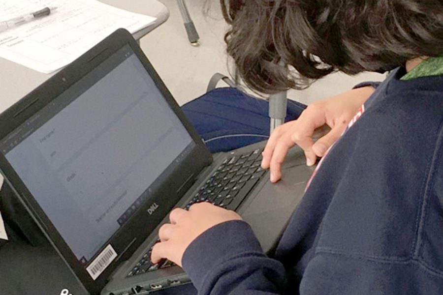 Students have to stop what they're doing and pull up a long form on their computer before using the restroom.